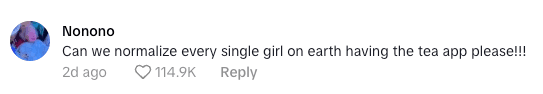 A user comment asking for the app: 114.9K likes. When strangers start asking for your product in the comments, the market is telling you what it wants.